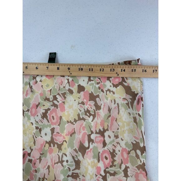 Lauren Ralph Lauren Floral Skirt M Pink‎ Brown Flowy Whimsy Romantic Cottagecore - Picture 3 of 6